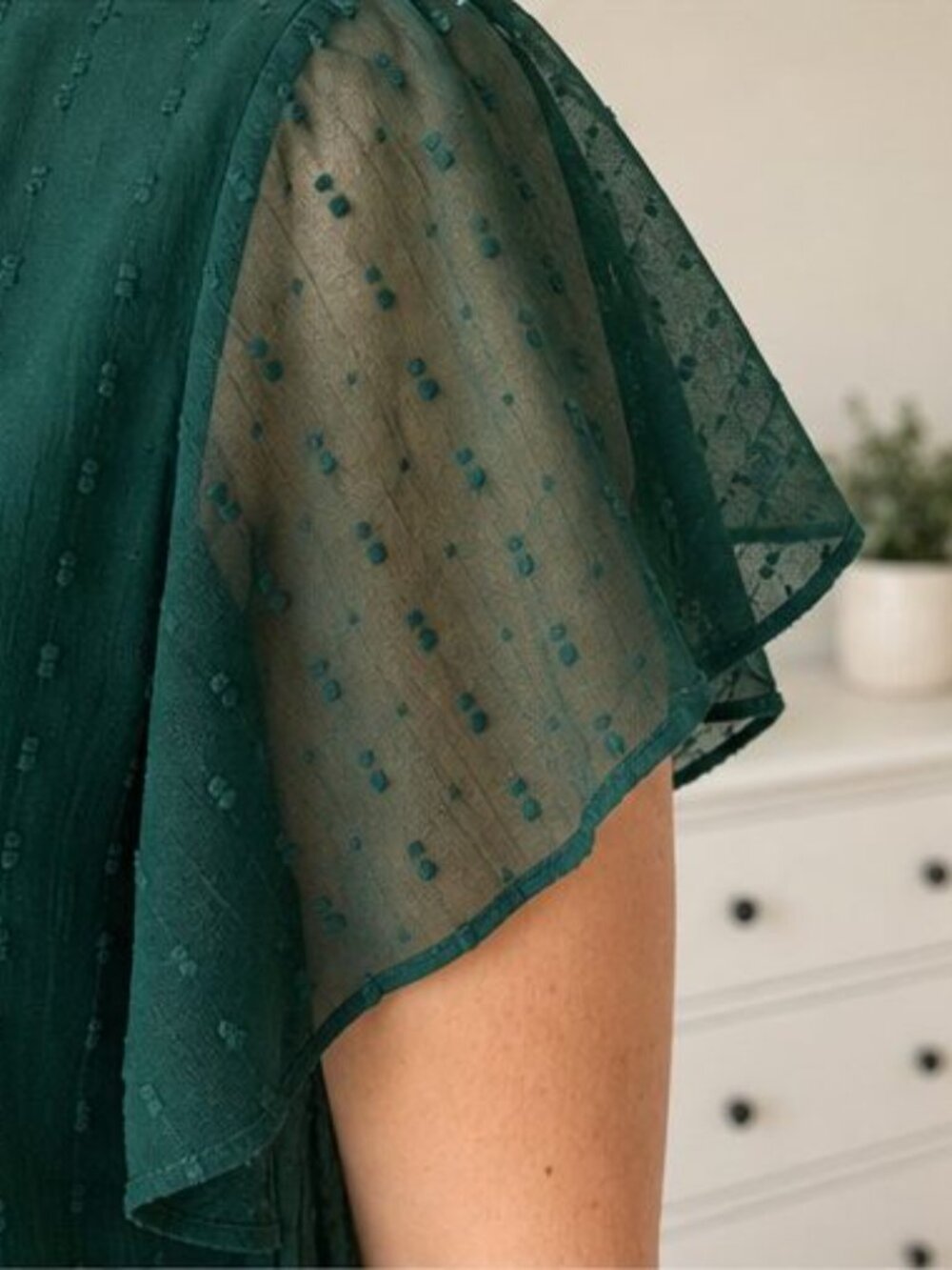 Emerald Ruffle Blouse - Picture 5 of 6